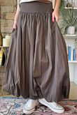 Paloma Bubble Hem Midi Skirt Choc Chip